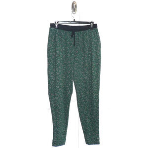 Room‎ Service Women's Elastic Waist Floral Pajama Lounge Pants in Green Large